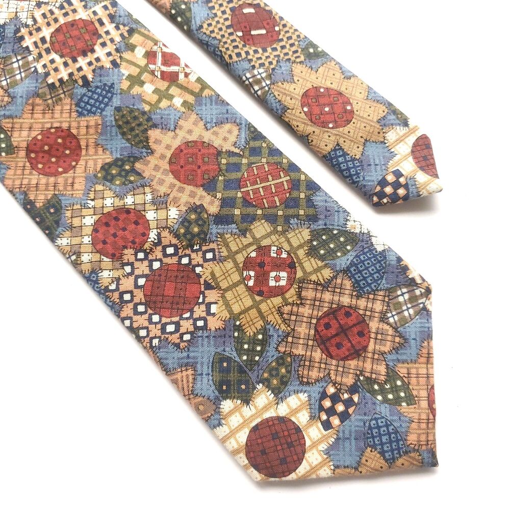 Tango by Max Raab Cotton Tie 56x3.75 Patchwork Flowers Country Cottage Farmhouse